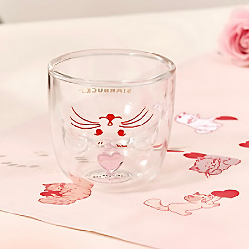 Starbucks China - Valentine’s Pink Kitty 2024 - 6. Kitty Double Glass Cup 237ml