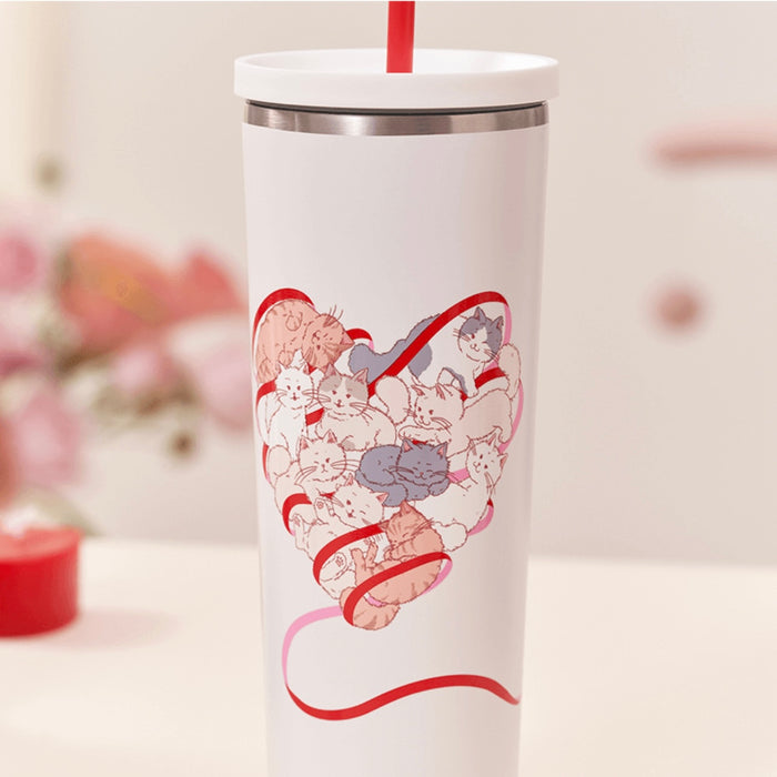 Starbucks China - Valentine’s Pink Kitty 2024 - 12. Stainless Steel Cold Cup + Kitty Cup Sleeve 810ml