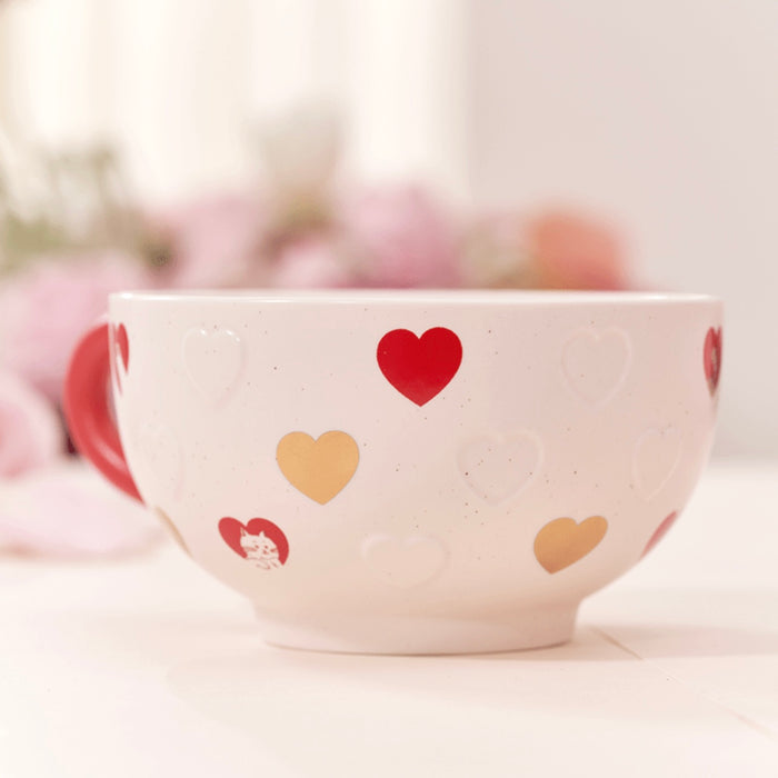 Starbucks China - Valentine’s Pink Kitty 2024 - 1. Heart Printed Ceramic Mug 414ml