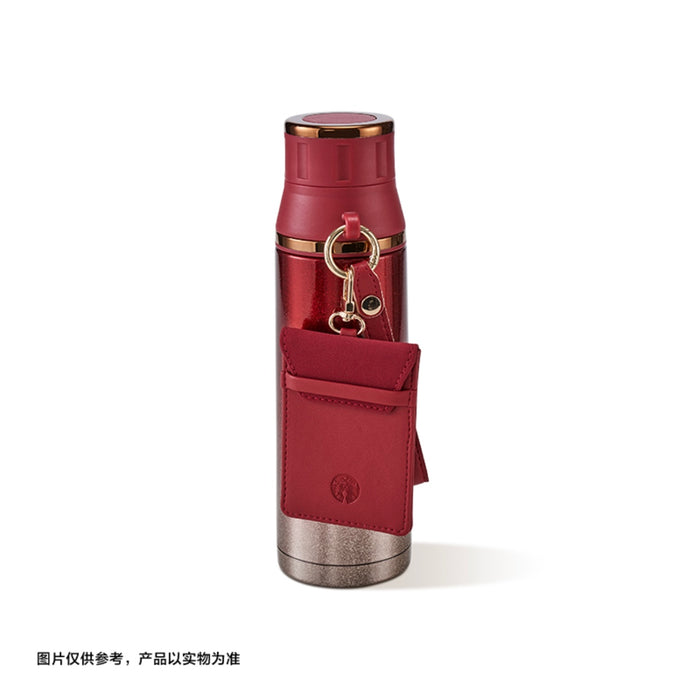 Starbucks China - Coffee Treasure 2023 - 8. Red Gold Ombré Stainless Steel Water Bottle 520ml + Card Holder