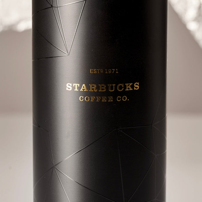 Starbucks China - Coffee Treasure 2023 - 20. Black Matte Stainless Steel Water Bottle 450ml + Bottle Carrier