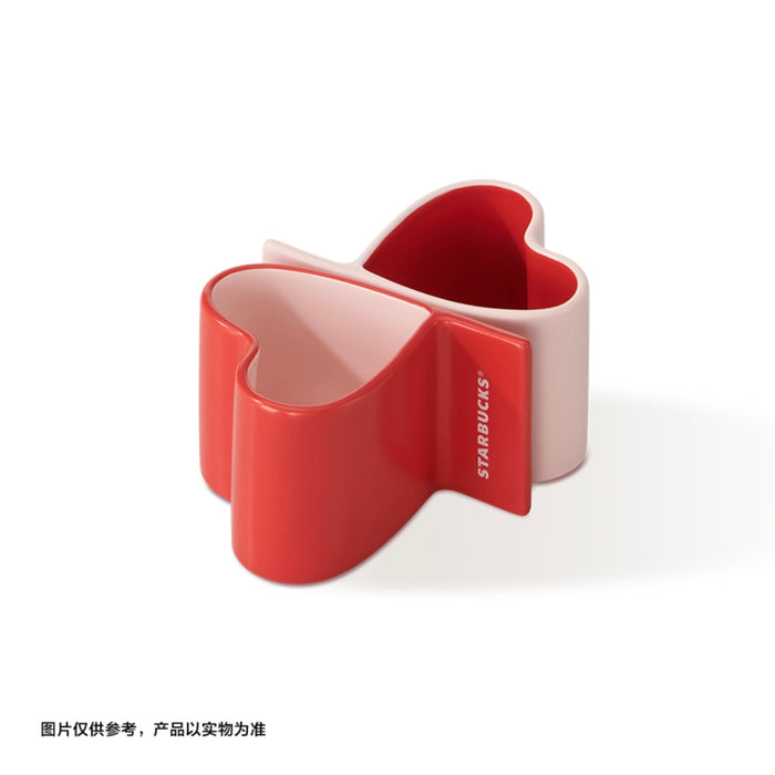 Starbucks China - Valentine’s Pink Kitty 2024 - 2. Heart-Shaped Pair Ceramic Mug Set 177ml