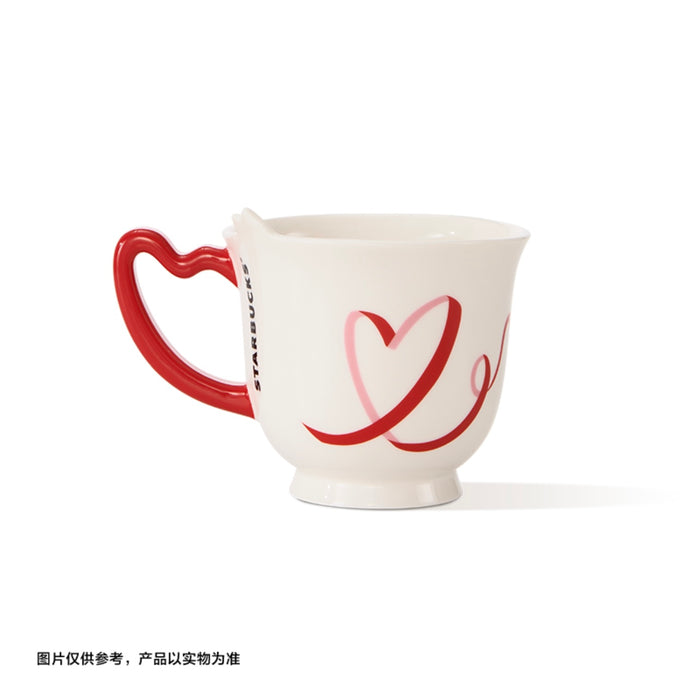 Starbucks China - Valentine’s Pink Kitty 2024 - 15O. Red Bow Ribbon Kitty Ceramic Mug 384ml