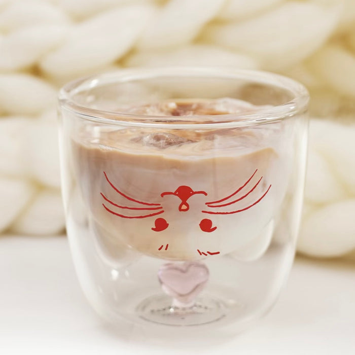 Starbucks China - Valentine’s Pink Kitty 2024 - 6. Kitty Double Glass Cup 237ml