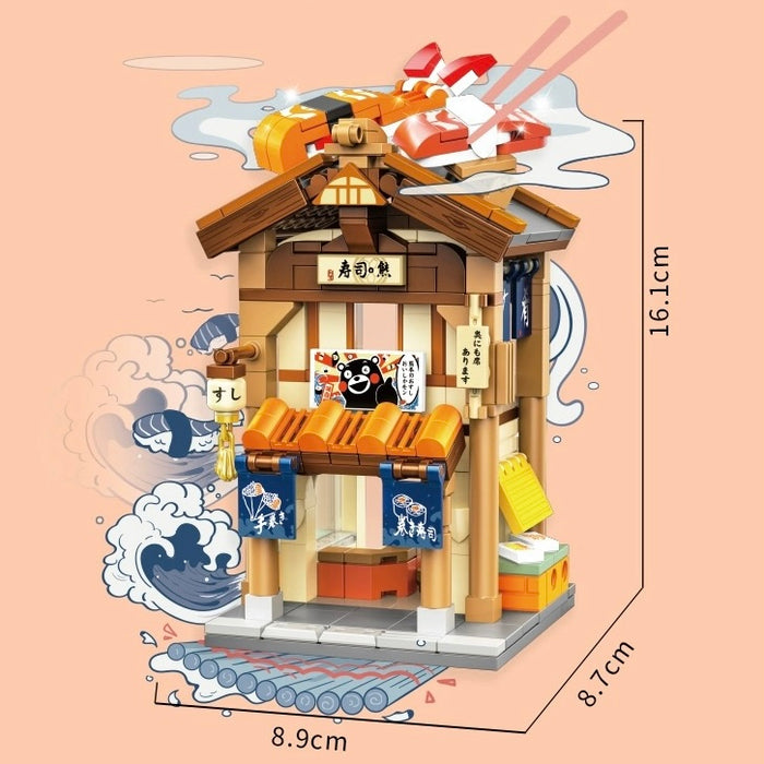 Inbrixx Building Blocks - Kumamon Japanese Sushi Restaurant 327PCS