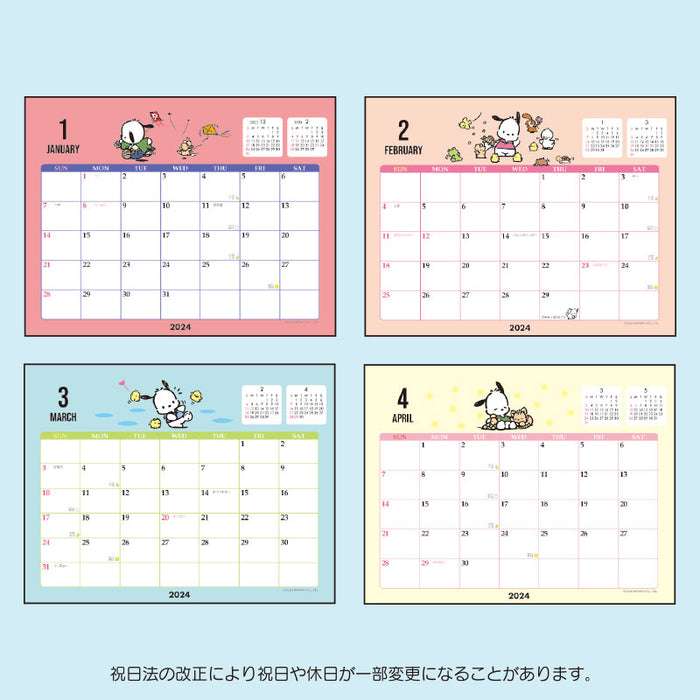 Japan Sanrio - Schedule Book & Calendar 2024 Collection x Pochacco Ring Calendar 2024