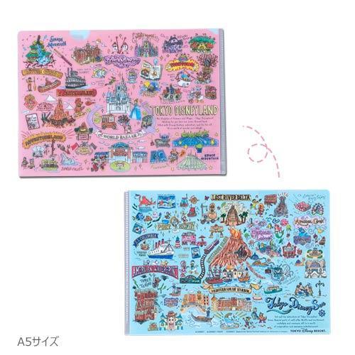 TDR - Tokyo Disney Resort Fun Map Collection - A4 & A5 Size Clear Document Folders Set