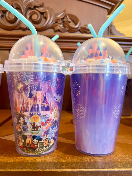 DLR/WDW - Disney x Joey Chou - Disney Attractions Forwork Night Cold Cup Dome Lid Tumbler with Straw 14.2 oz