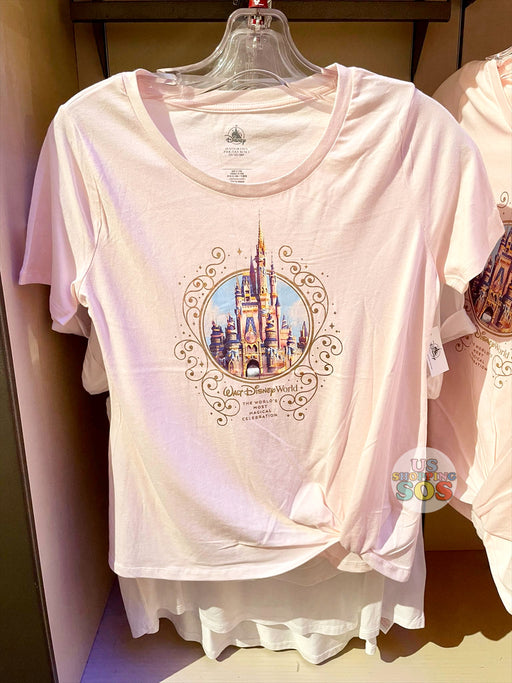WDW - Walt Disney World 50 Castle - Cinderella Castle Pink T-Shirt (Adult)