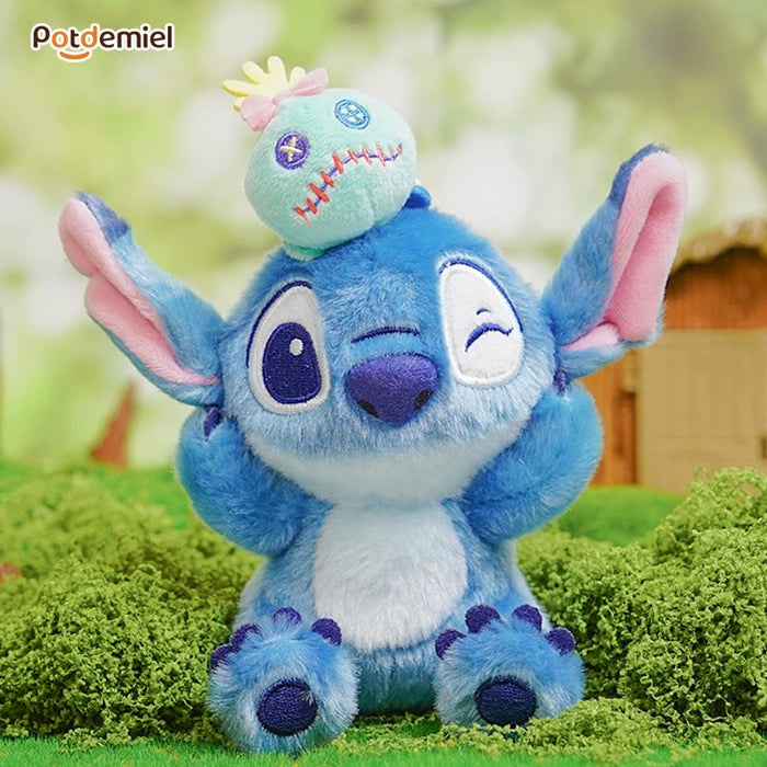 China Exclusive- Stitch with Scrump on the Head Plush Keychain