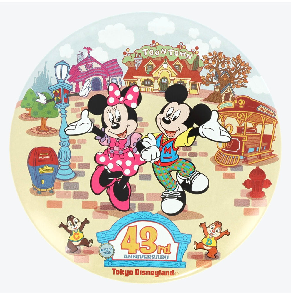 TDR - 2026 Tokyo Disneyland 43rd Anniversary Collection x Mickey Mouse & Friends Button Badge (Release Date: Apr 15, 2026)