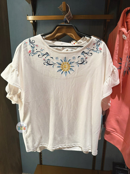 DLP - 2026 World of Frozen x Elsa & Anna & Arendelle Pattern T Shirt Top for Adults
