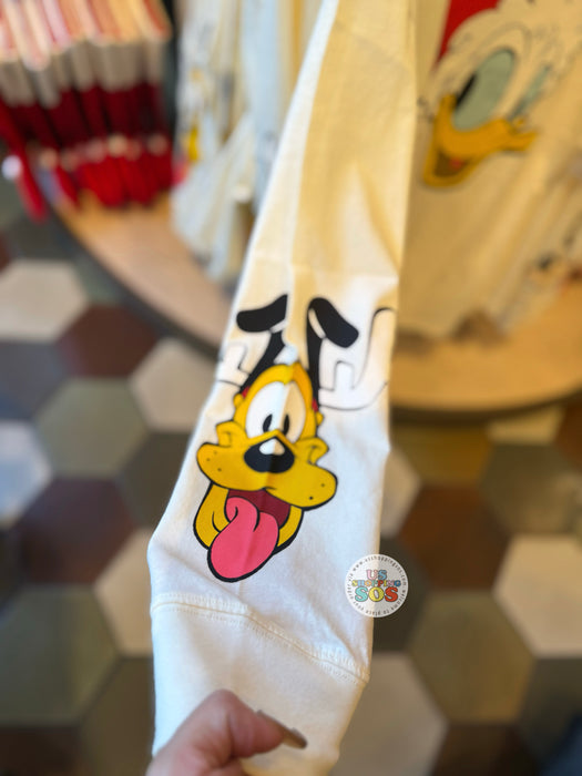 DLR/WDW - Christmas 2025 - Santa Donald & Friends Cream Long Sleeve Tee (Adult)