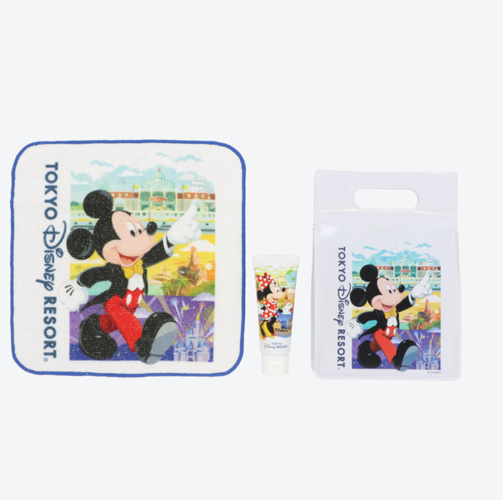 TDR - Tokyo Disney Resort "Shopping Bag Design" Mickey & Minnie Mouse Mini Towel & Hand Cream Set (Release Date: Sept 21)