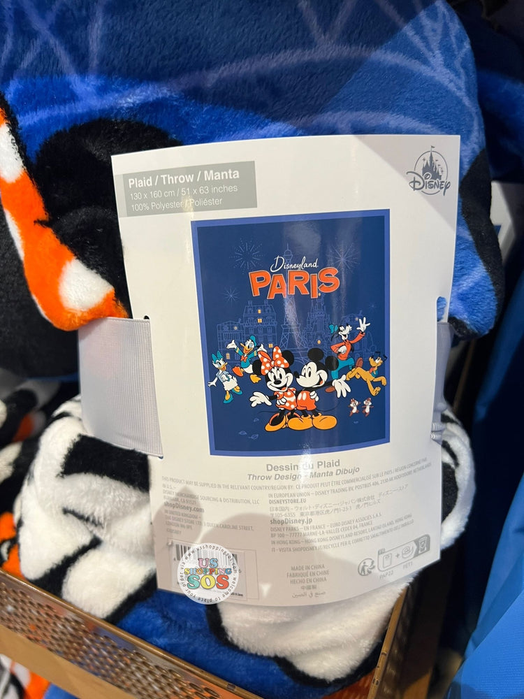WDW - Epcot World Showcase France - Disneyland Paris Mickey & Minnie & Friends Blanket 51” x 63”