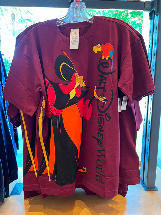DLR/WDW - Aladdin 2026 - Jafar and Iago Park Logo Maroon Graphic T-shirt (Adult)