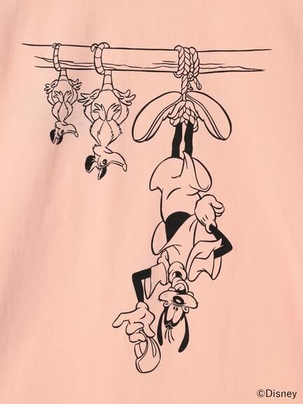 Japan Exclusive - Goofy & Max Goof "Back Print" T Shirt For Adults (Color: Light Pink)