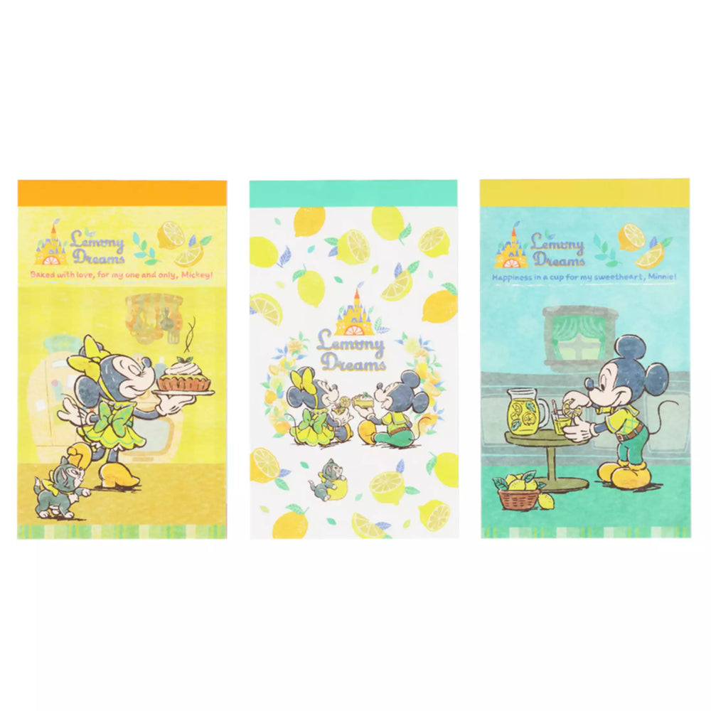 TDR - Mickey & Minnie Mouse "Lemony Dreams" Collection x Memo Pads Set of 3 (Release Date: Apr 24, 2025)