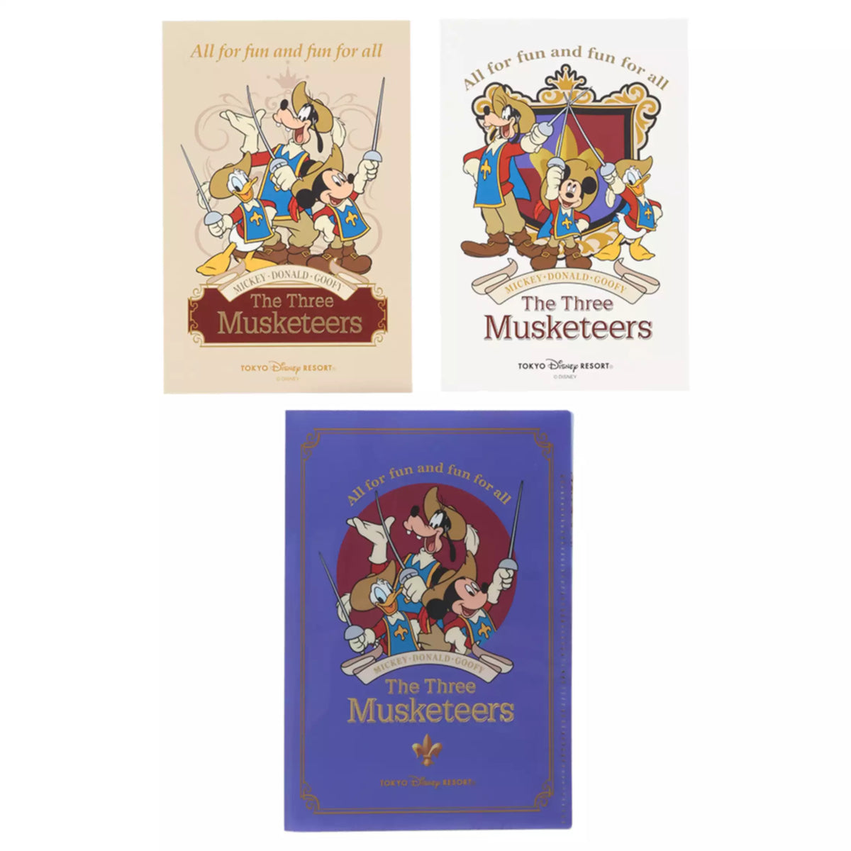 TDR - Mickey. Donald. Goofy. The Three Musketeers Collection x