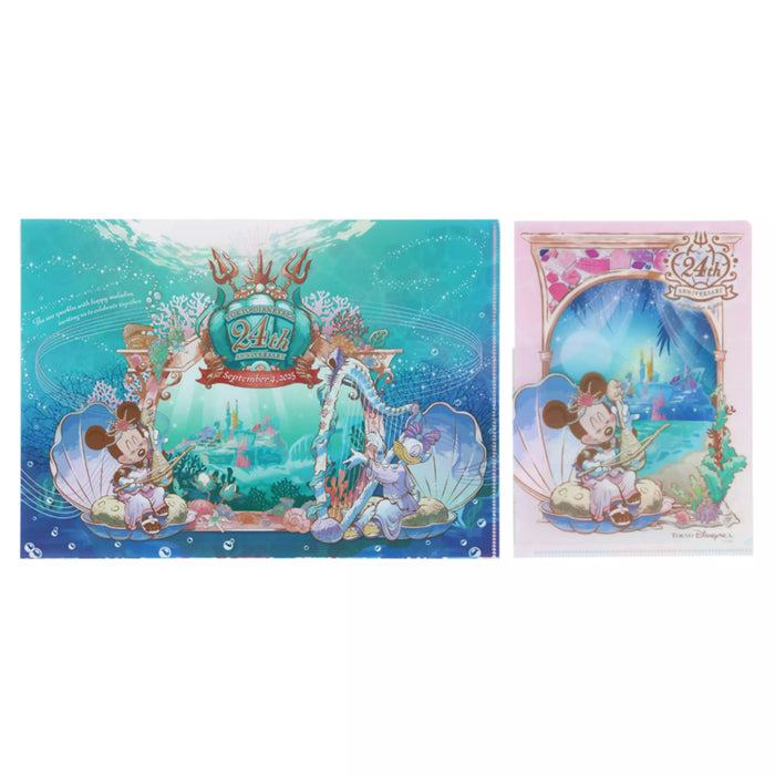 TDR - Tokyo Disney Sea's 24th Anniversary "Mermaid Lagoon" Collection x Minnie Mouse & Daisy Duck Clear Holders Set (Release Date: Sept 4, 2025)