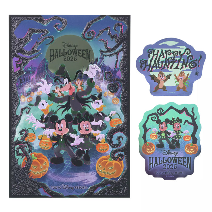 TDR - 2025 Mickey & Friends Disney Halloween "Happy Haunting!" Collection x Post Card & Sticker Set (Release Date: Sept 16, 2025)