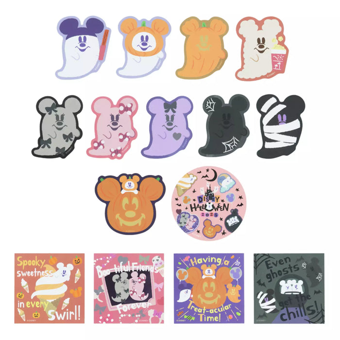 TDR - 2025 Mickey & Friends Disney Halloween "Spook Ghost Night!" Collection x Mickey Mouse Ghost Stickers & Zip Case Set (Release Date: Sept 16, 2025)
