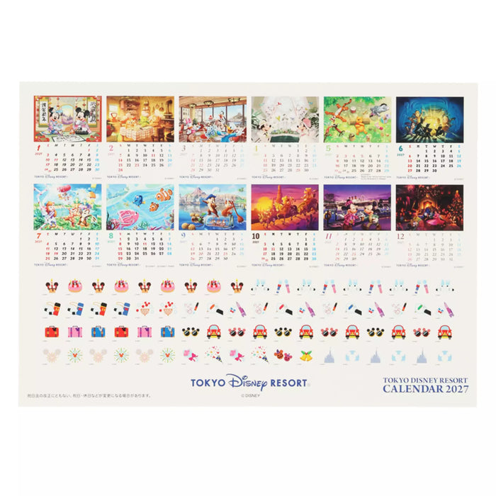 TDR - 2026 Calendar & Organizer x Tokyo Disney Resort Disney Characters 2027 Wall Calendar (Release Date: Aug 13, 2026)