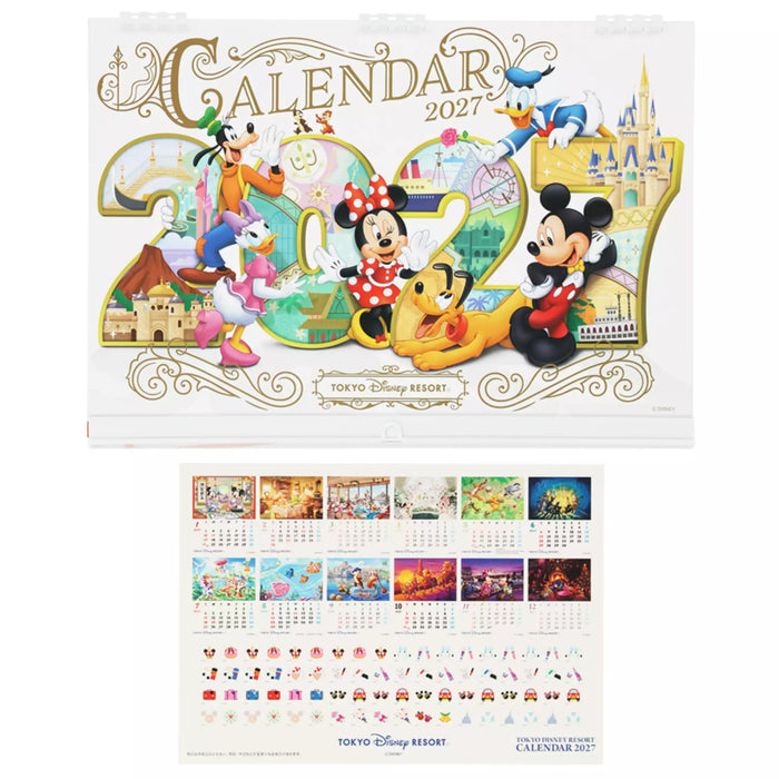 TDR - 2026 Calendar & Organizer x Tokyo Disney Resort Disney Characters 2027 Wall Calendar (Release Date: Aug 13, 2026)