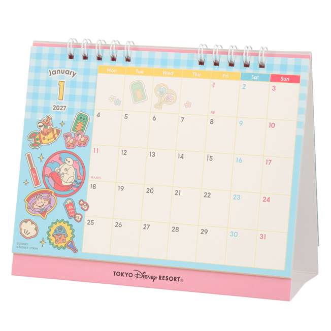 TDR - 2026 Calendar & Organizer x Motifs at Tokyo Disneyland & Tokyo Disney Sea 2027 Desk Calendar & Postcard (Release Date: Aug 13, 2026)
