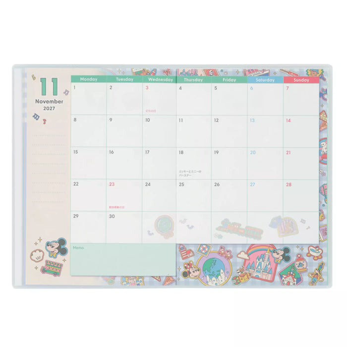 TDR - 2026 Calendar & Organizer x Motifs at Tokyo Disneyland & Tokyo Disney Sea 2027 Schedule/Notebook (Release Date: Aug 13, 2026)