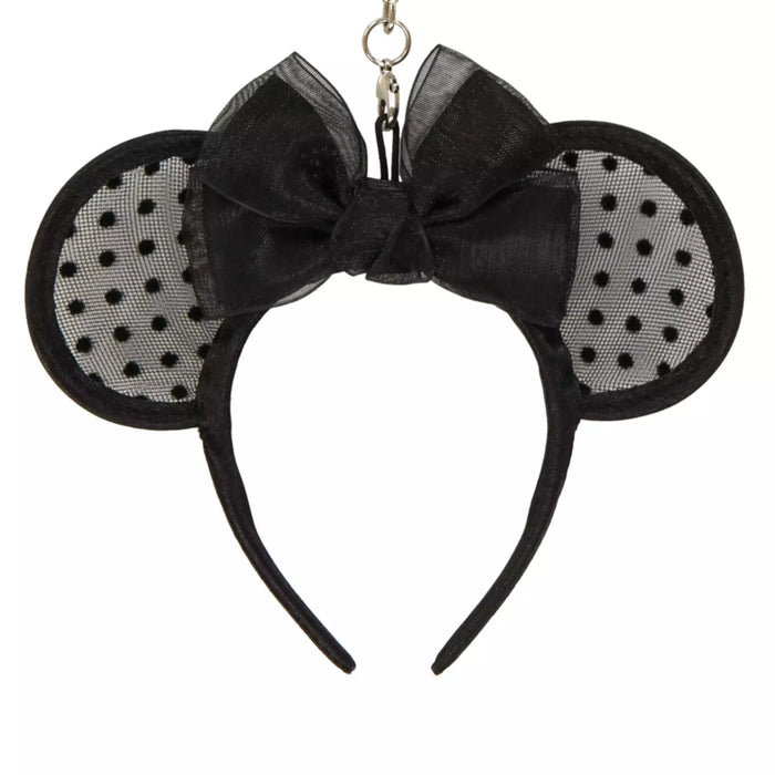 TDR - Minnie Mouse Polka Dot Lace Ear Headband Shaped Keychain (Black) (Relase Date: July 18, 2024)