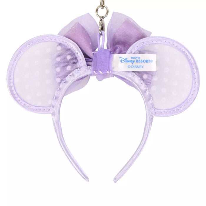 TDR - Minnie Mouse Polka Dot Lace Ear Headband Shaped Keychain (Purple) (Relase Date: July 18, 2024)