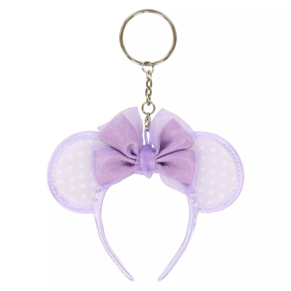 TDR - Minnie Mouse Polka Dot Lace Ear Headband Shaped Keychain (Purple) (Relase Date: July 18, 2024)