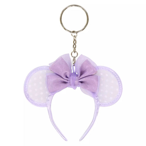 TDR - Minnie Mouse Polka Dot Lace Ear Headband Shaped Keychain (Purple) (Relase Date: July 18, 2024)
