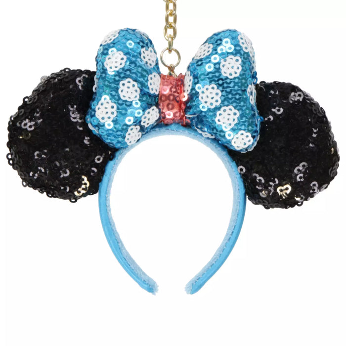 TDR - Minnie Mouse Blue Color Dot Bow Sequin Ear Headband Keychain (Relase Date: July 18, 2024)
