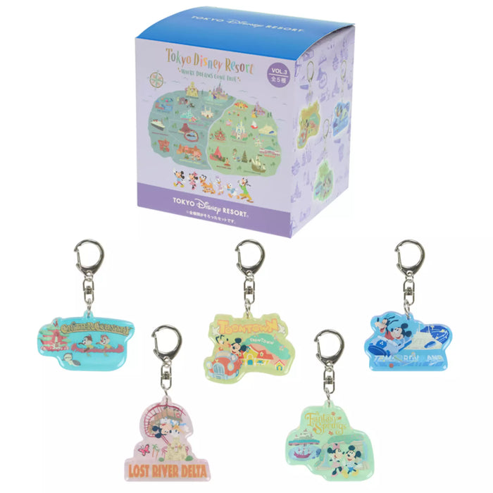 TDR - Tokyo Disney Resort "Park Map Motif" 3rd Edition Collection - Mystery Keychain Full Box Set