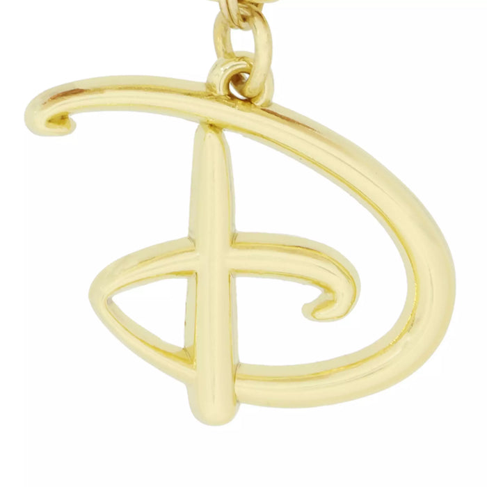 TDR - Fluffy Minnie Mouse Head Shaped Keychain with Letter "D" Keychain