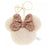 TDR - Fluffy Minnie Mouse Head Shaped Keychain with Letter "D" Keychain