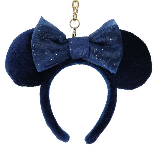 TDR - Minnie Mouse "Sheer Tulle" Ribbon Ear Headband Keychain Color: Navy (Release Date: Feb 13, 2025)