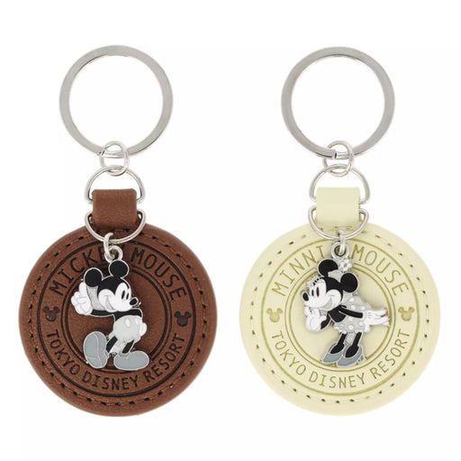 TDR - Mickey & Minnie Mouse "Tokyo Disney Resort" Leather Keychains Set of 2 (Release Date: Apr 30, 2026)