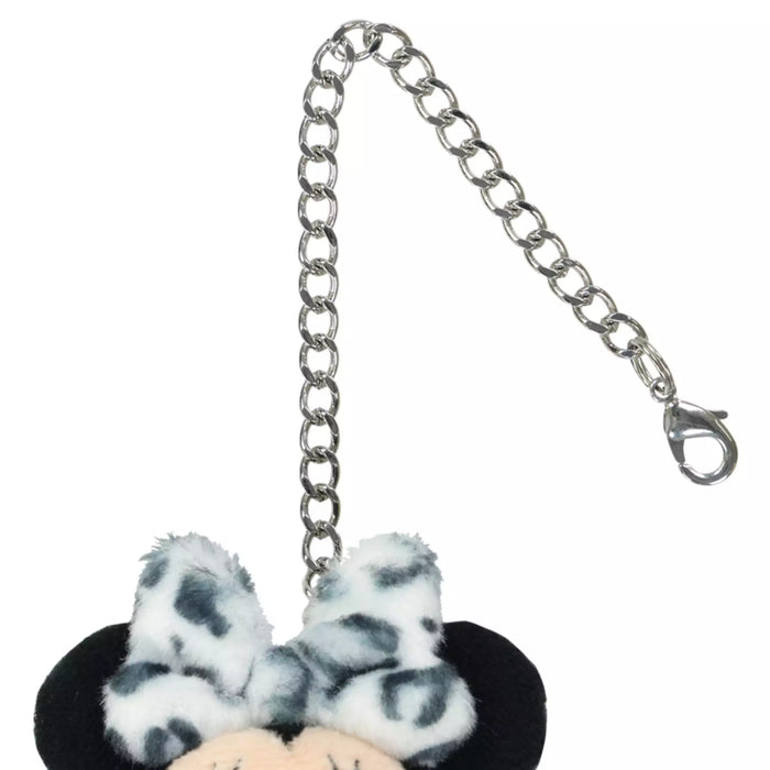 TDR - Enjoy Winter Fashion Collection x Minnie Mouse Leopard Print Plush Keychain Color: White (Release Date: Oct 16, 2025)