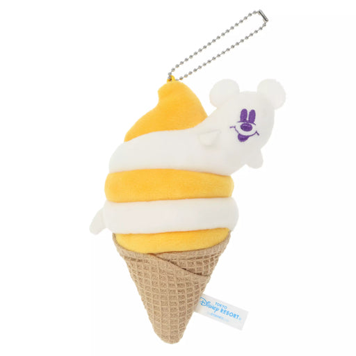 TDR - 2025 Mickey & Friends Disney Halloween "Spook Ghost Night!" Collection x Mickey Mouse Ghost with Ice Cream Plush Keychain (Release Date: Sept 16, 2025)
