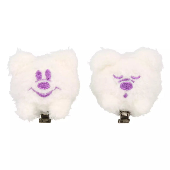 TDR - 2025 Mickey & Friends Disney Halloween "Spook Ghost Night!" Collection x Fluffy Mickey Mouse Ghost Hair Clips Set (Release Date: Sept 16, 2025)