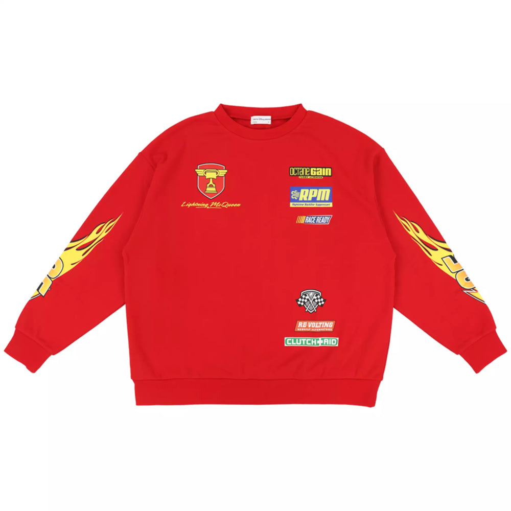 TDR - 2026 Disney Pixar Cars Rusteze Collection x Lighting McQueen Design Big Silhouette Sweatshirt for Adults Color: Red (Release Date: Oct 22, 2026)
