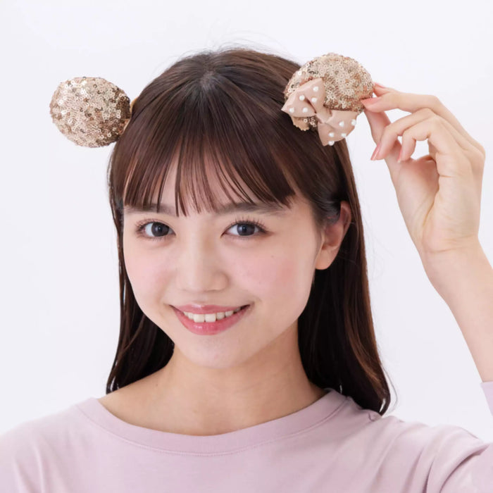 TDR - Minnie Mouse Sequin Ears Hair Clips Set (Color: Champagne)