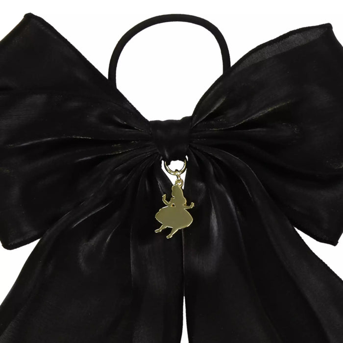 TDR - Big Black Ribbon Hair Rubber with Alice Motif
