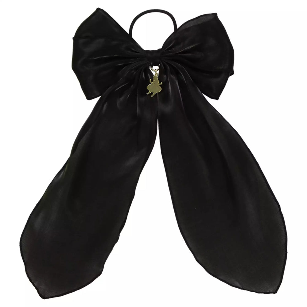 TDR - Big Black Ribbon Hair Rubber with Alice Motif