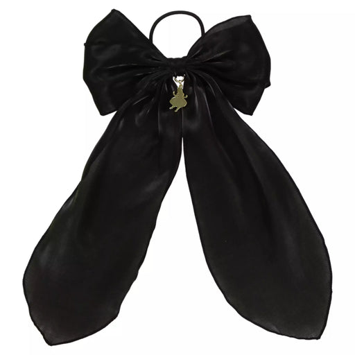 TDR - Big Black Ribbon Hair Rubber with Alice Motif