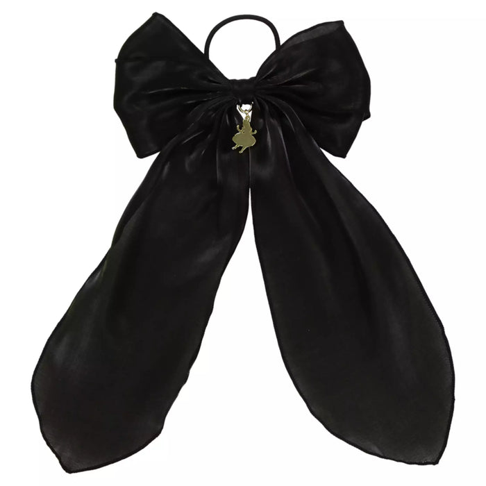 TDR - Big Black Ribbon Hair Rubber with Alice Motif