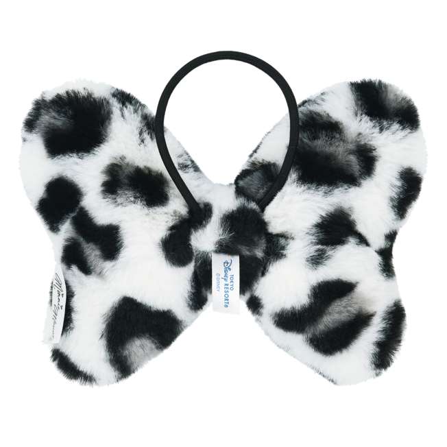 TDR - 2026 Minnie Mouse Fluffy Big Bow with Leopard Print Hair Tie Color: White (Release Date: Sep 24, 2026)